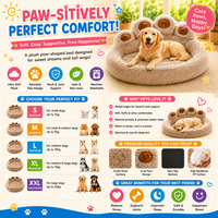 Calming Plush Paw Dog Bed