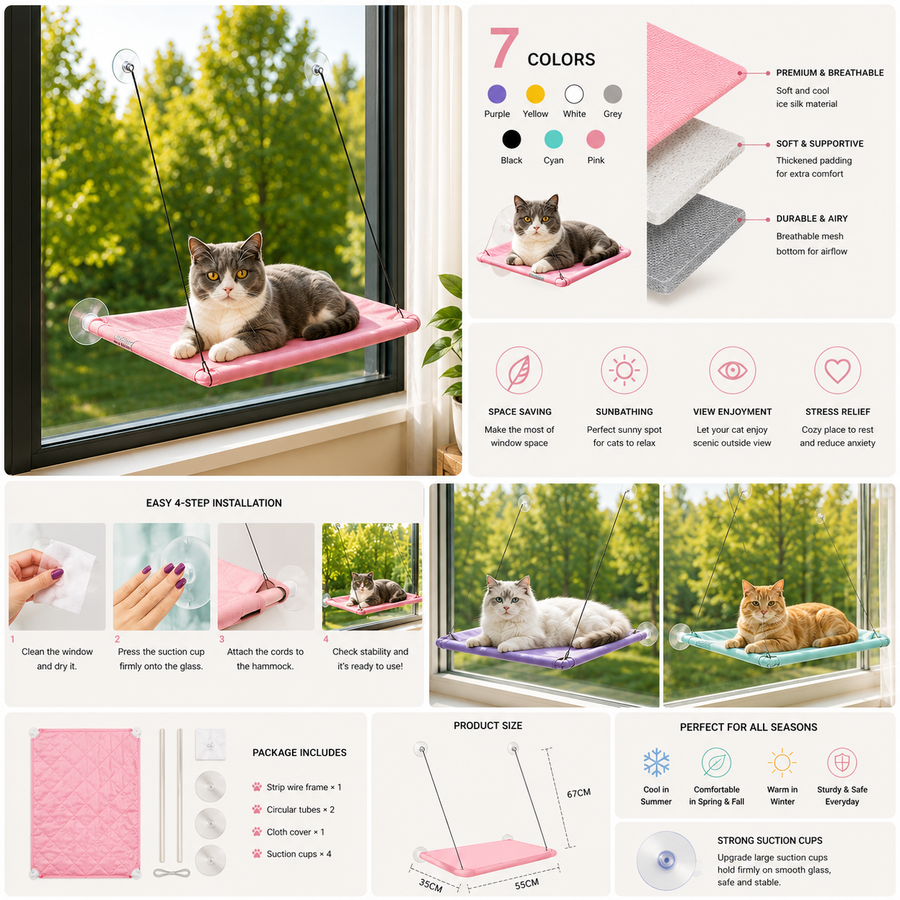 Window Mounted Cat Hammock