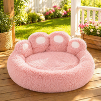 Calming Plush Paw Dog Bed