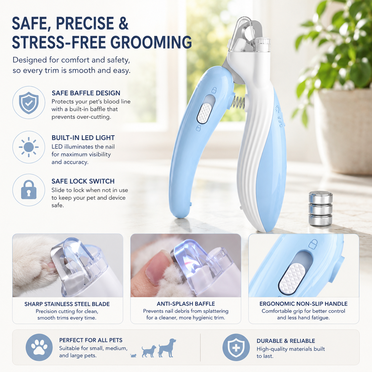 LED Safety Pet Nail Clippers