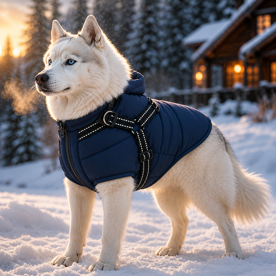 Dog Puffer Harness Vest Coat