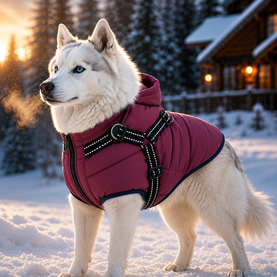 Dog Puffer Harness Vest Coat