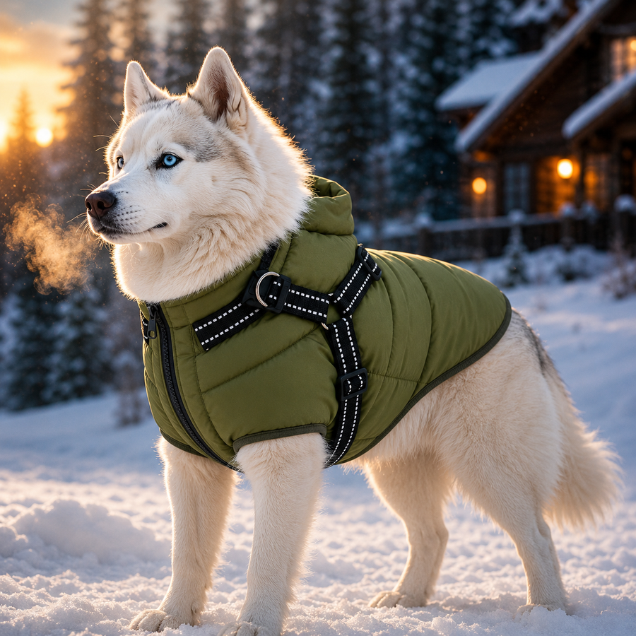 Dog Puffer Harness Vest Coat