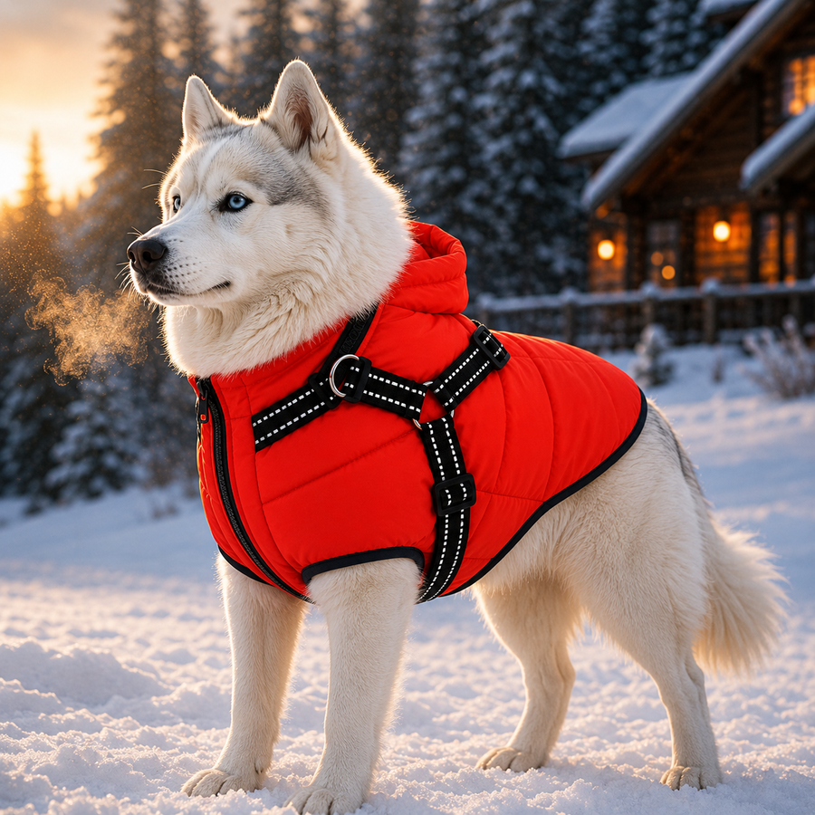 Dog Puffer Harness Vest Coat