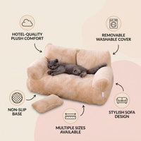 Luxury Plush Pet Sofa Bed feature infographic