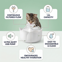 USB Electric Cat Water Fountain feature infographic