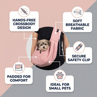 Pet Crossbody Sling Carrier Bag feature infographic