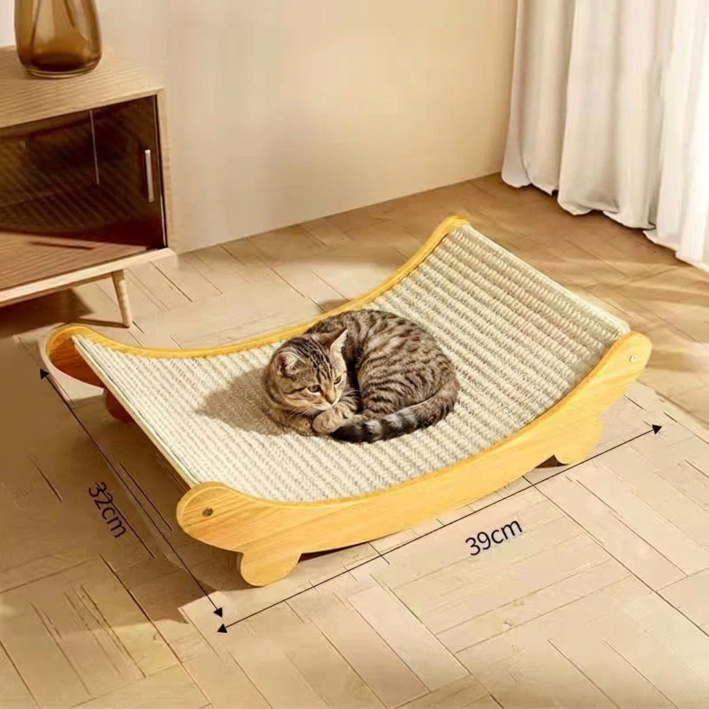 Wooden Cat Scratch Board & Bed