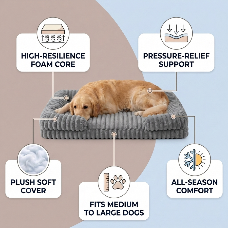 Orthopedic Plush Dog Bed