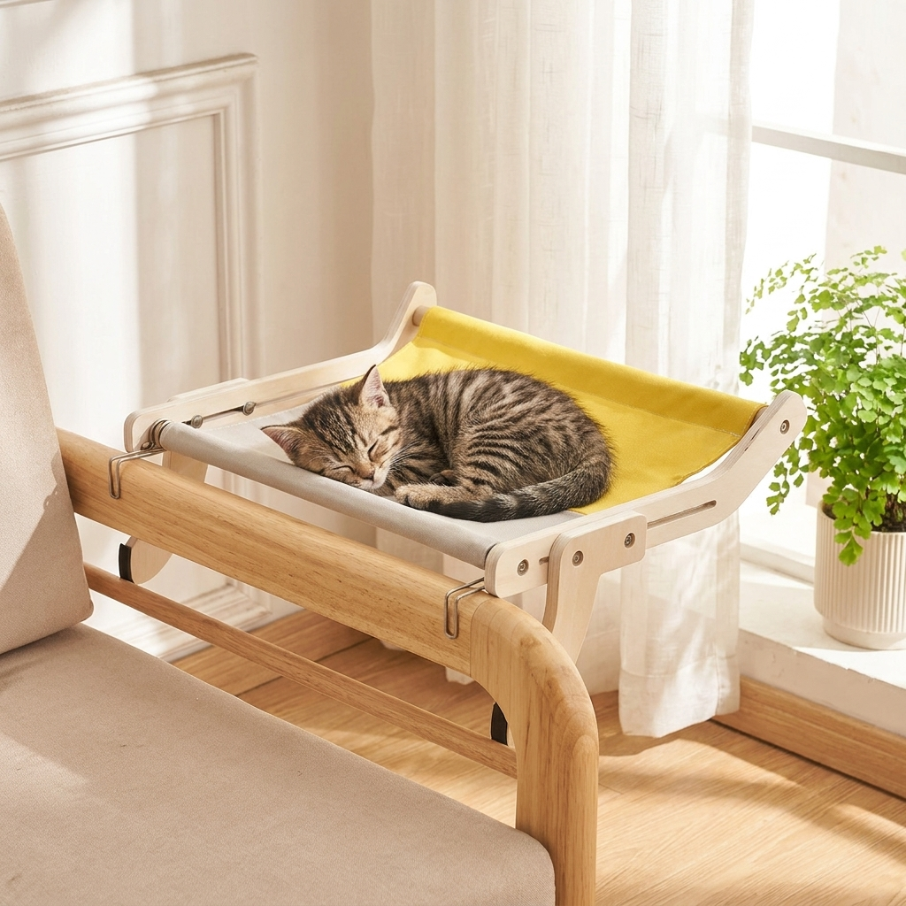 Wooden Cat Hammock Bed
