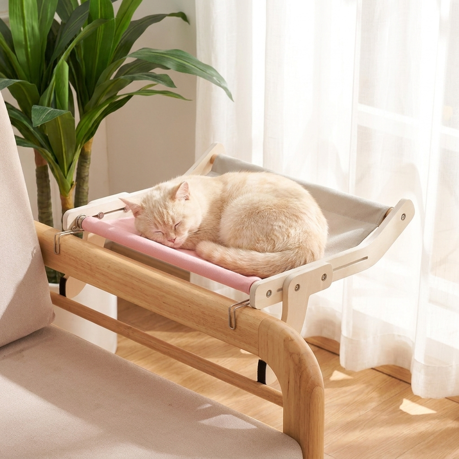 Wooden Cat Hammock Bed