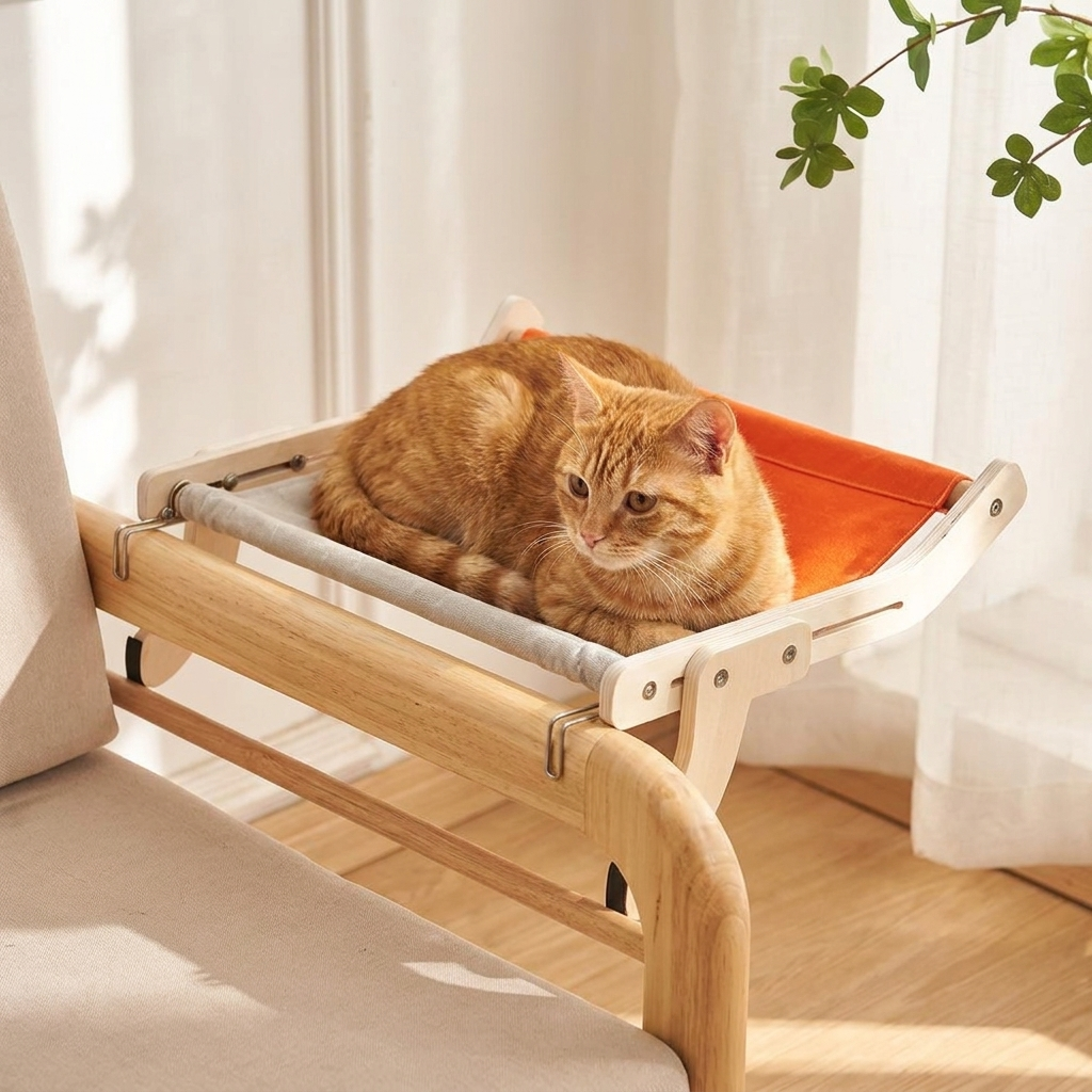 Wooden Cat Hammock Bed