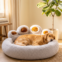 Calming Plush Paw Dog Bed
